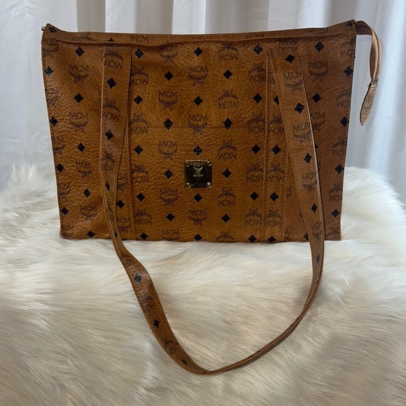 MCM Handbags - MCM Brown Monogram Tote Bag